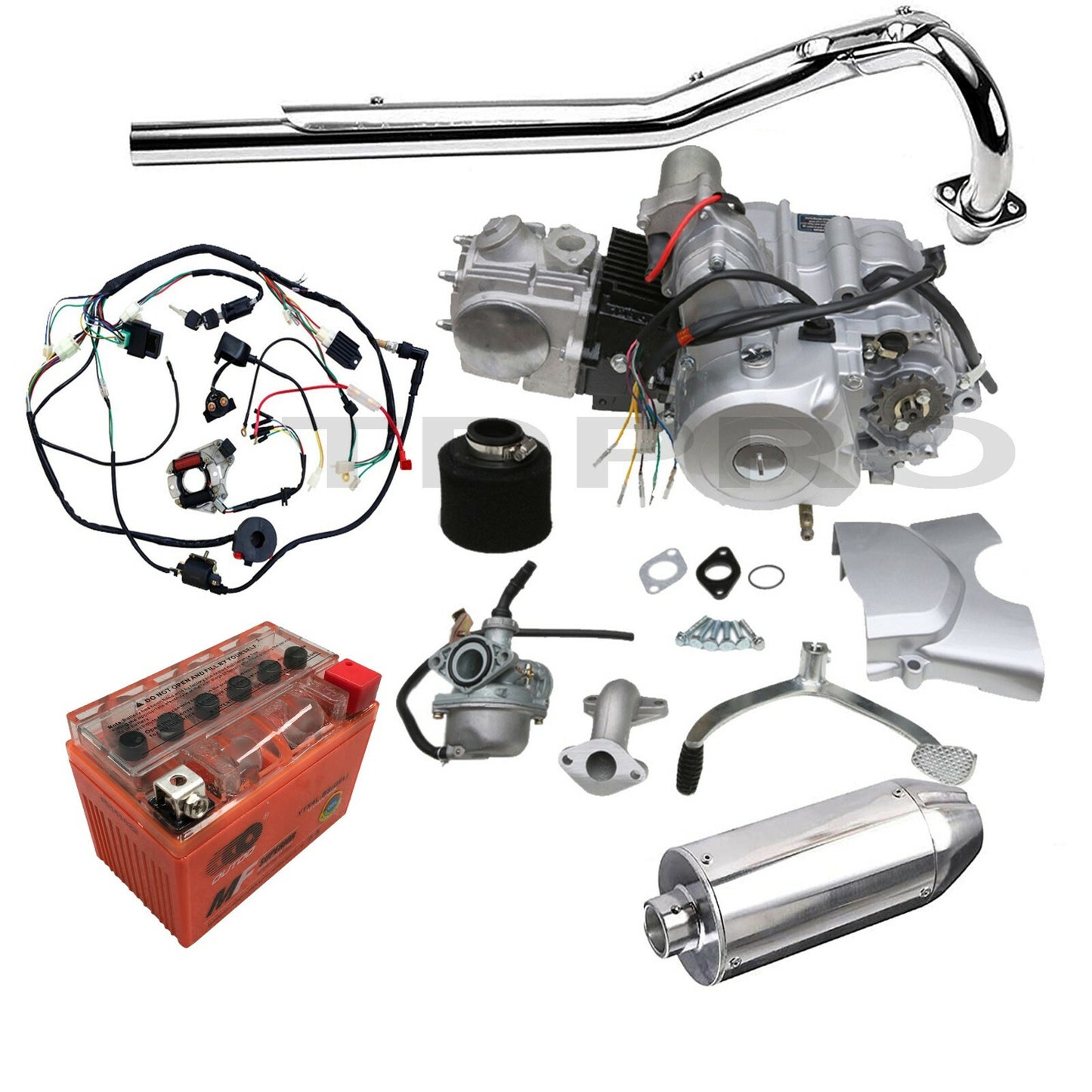 125cc Engine Motor Semi Auto Full Kit For 50/70/90/110cc ATV Quad Go Kart Buggy