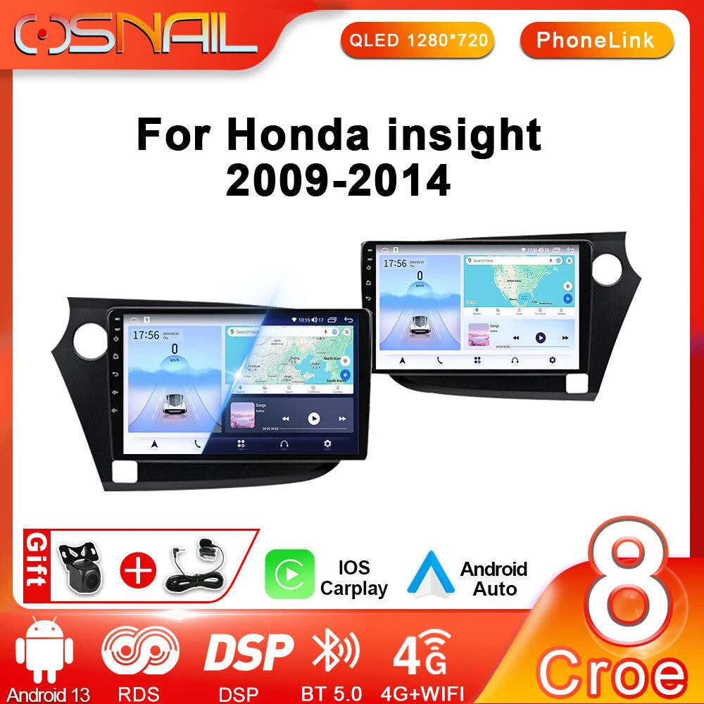 Android Auto Car Radio for HONDA INSIGHT Stereo Video Player BT CarPlay GPS Navi