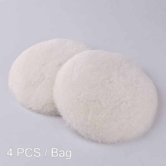 4-Pack 3-inch Wool Polishing Pads, Wool Cushioning Pads, Hook and Loop Support Pads