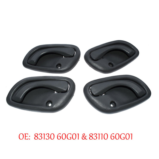 for Suzuki Vitara Inside Interior Inner Door Handle Gray Left + Right Set of 4