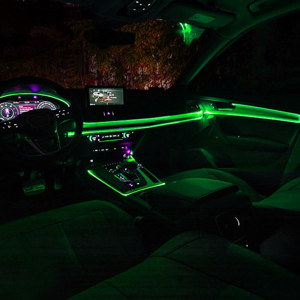 Car Interior LED Neon Lights Decor Atmosphere EL Wire String Strip Lamp Green