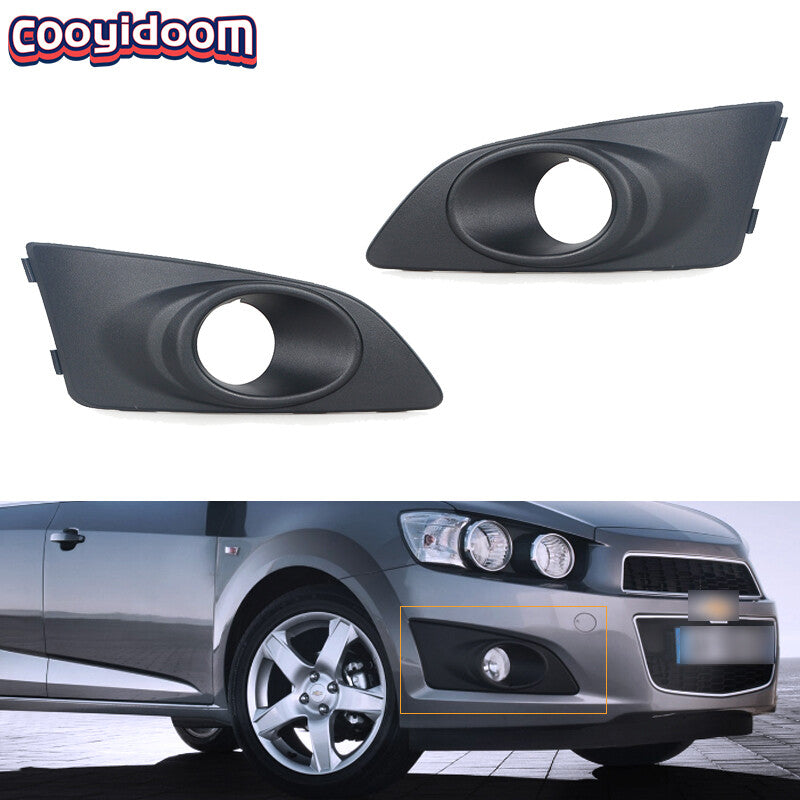 1Pair BLack front bumper grille shade trim for Chevrolet Aveo Sonic 2011-2017