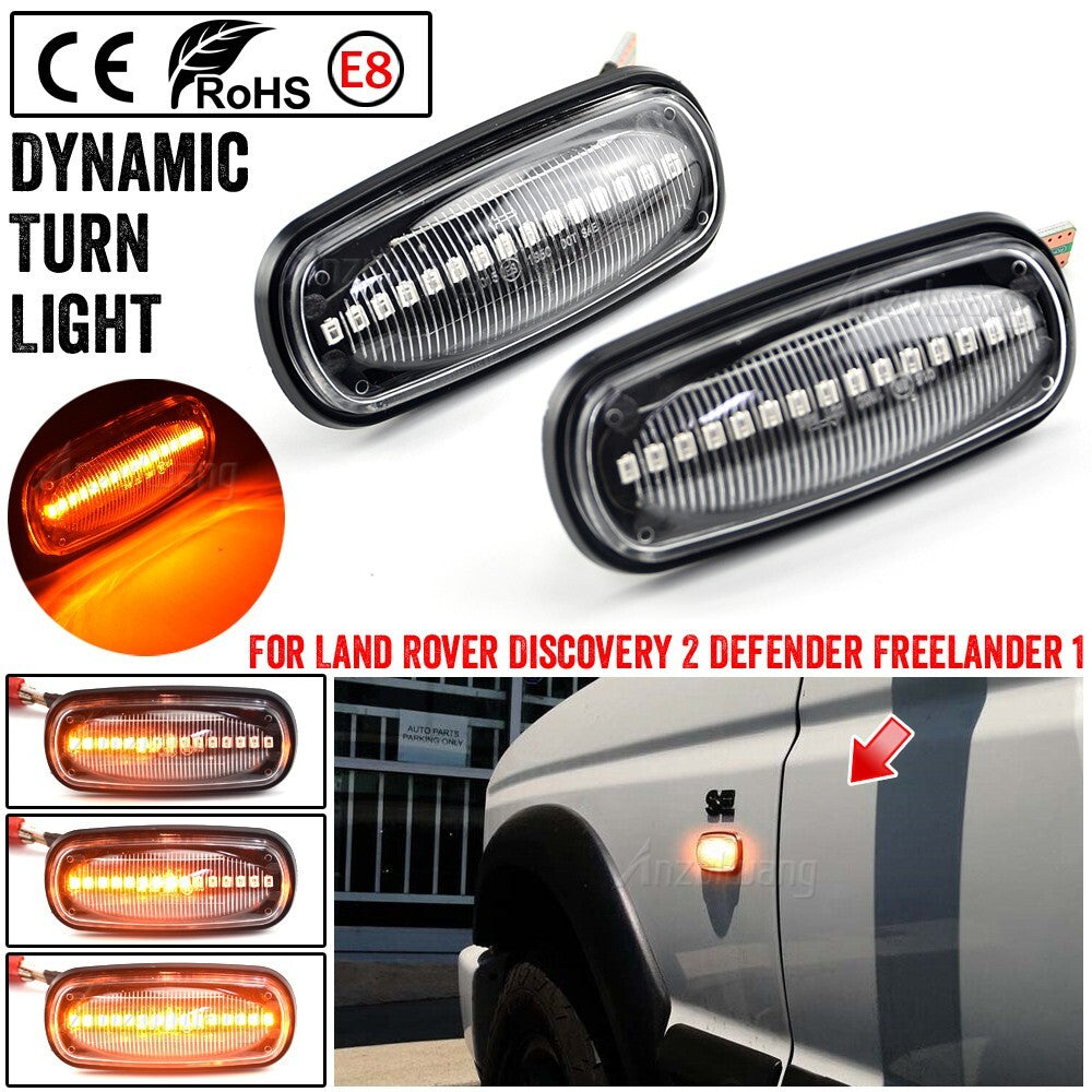 Dynamic Side Marker Turn Light for Land Rover Discovery 2 for Defender Freelander