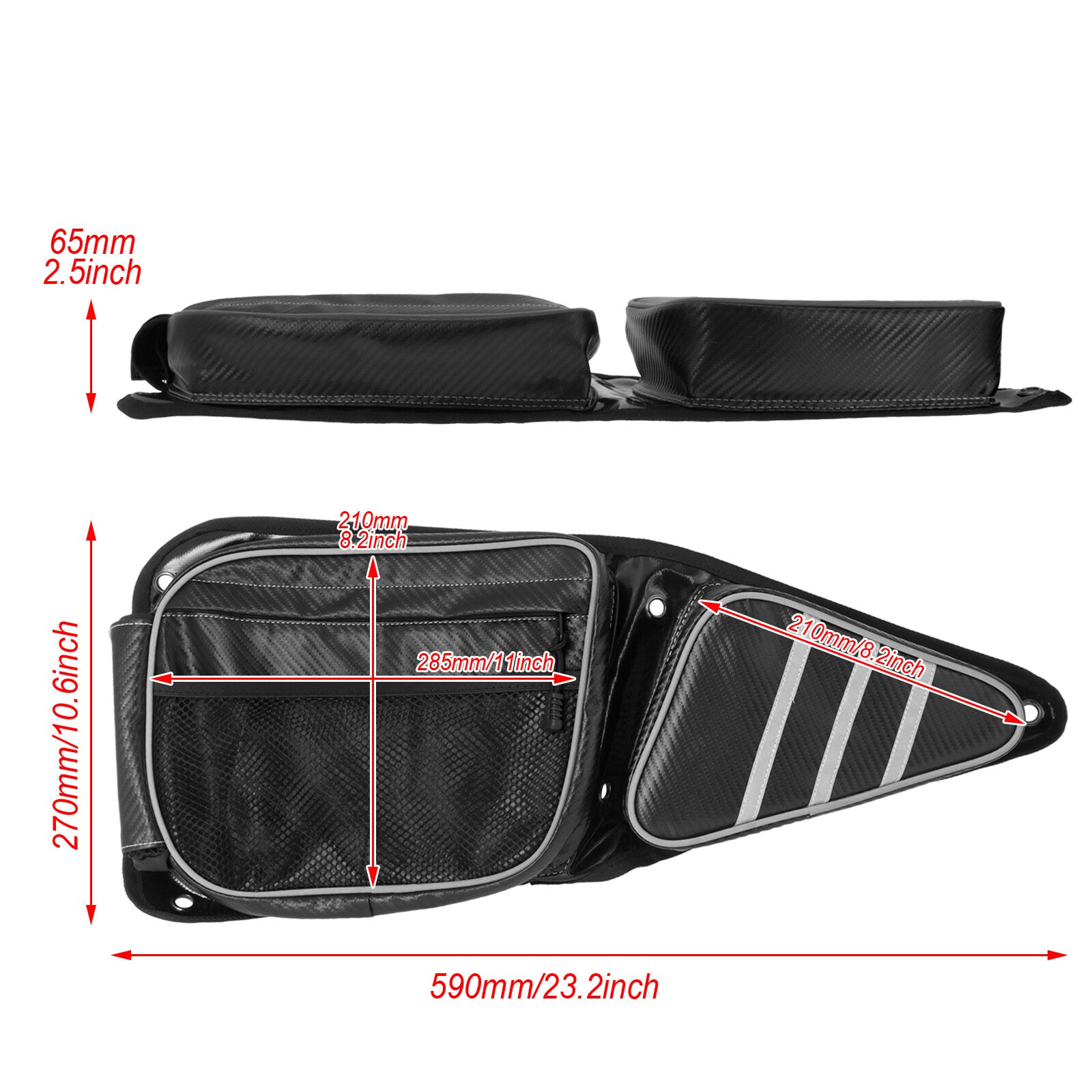 UTV Front Side Storage Door Bags w/ Knee Pad for Polaris RZR XP 1000 900 Turbo S