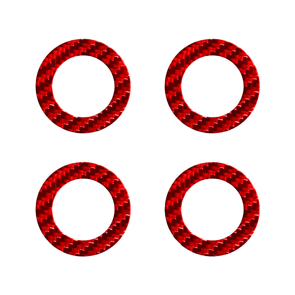 4Pcs Red Carbon Fiber Door Lock Ring Cover Trim for Chrysler 200 2011-2014