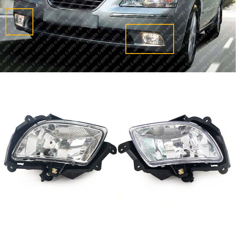 Dual front bumper fog light actuator lights for Hyundai Sonata NF Ser 2 2008 - 2010