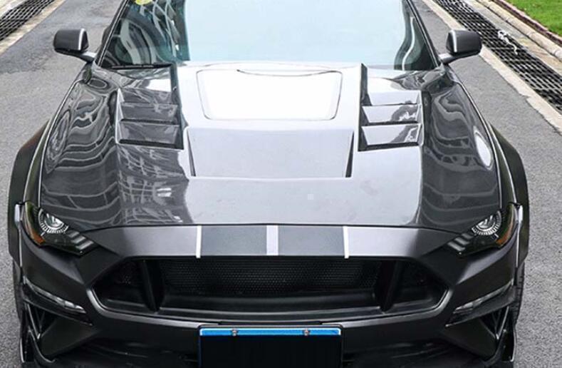 Transparent carbon fiber hood panel for Ford for Mustang 2015-2017 replacement parts.