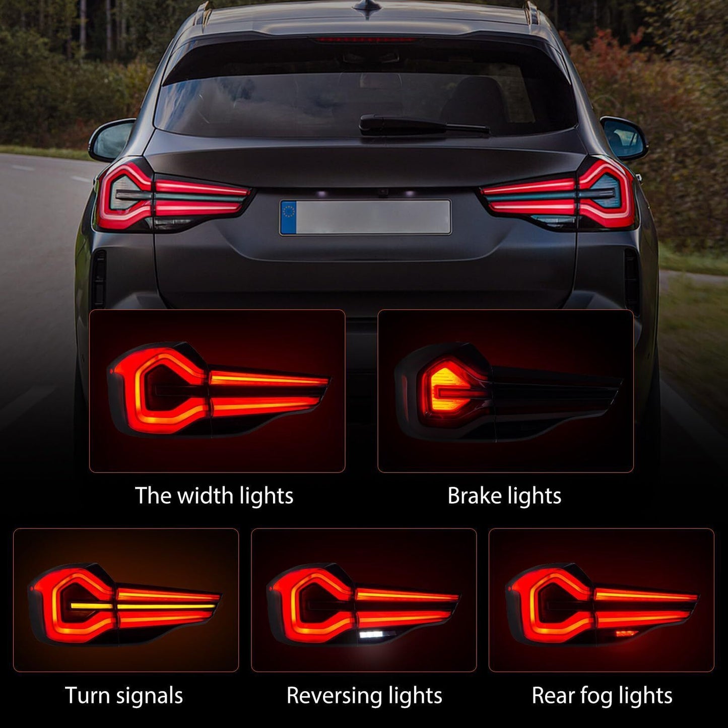 4PCS Upgrade Tail Rear Lights Lamp Fits for BMW X3 G01 G08 looks 2022 2018-2021
