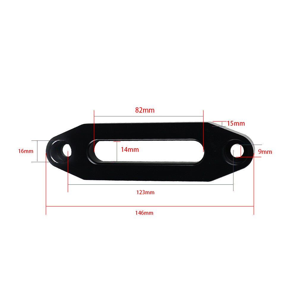 Hawse Fairlead for Synthetic Winch Rope Cable Lead Guide ATV Black Aluminum