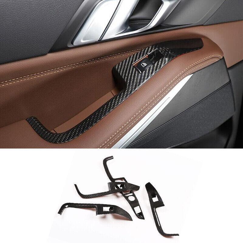 Fit For BWM X7 G07 2019-2022 Dry Carbon Fiber Glass switch panel Cover Trim 4PCS