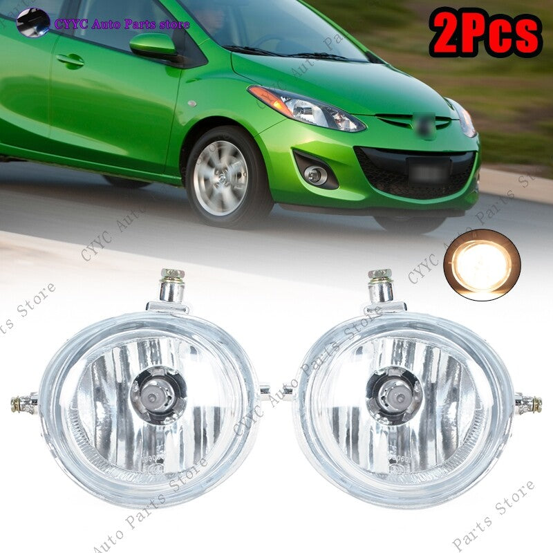 Pair front bumper Fog Light Lamps w/ Halogen Bulbs for Mazda 2 3 6 CX5 CX7