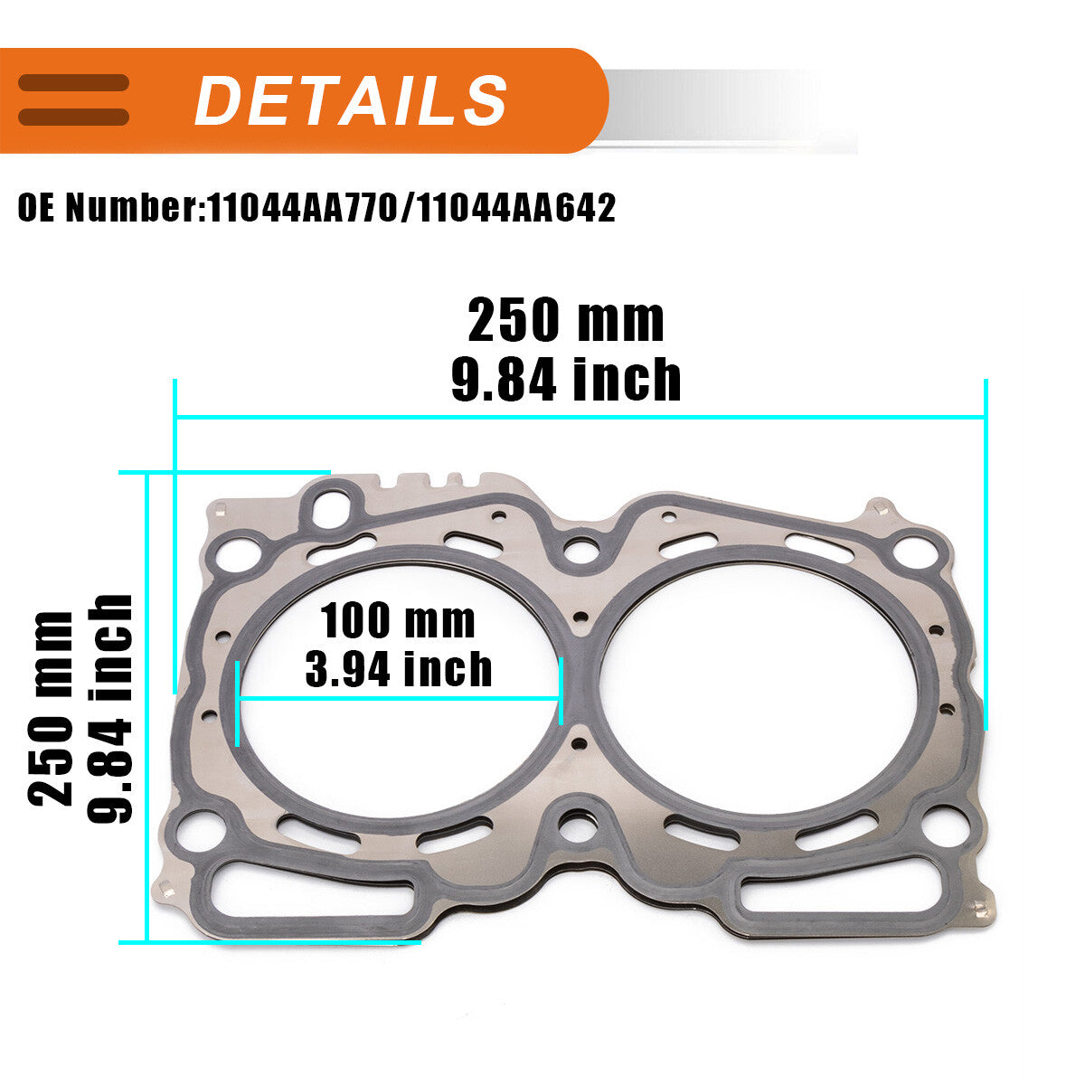 2X 11044AA642 Cylinder Head Gasket for Subaru Impreza (Non-Turbo) 1999-2011 AU