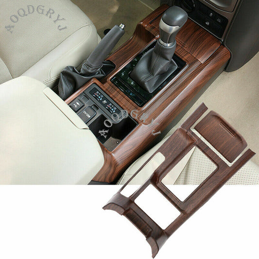 Wood grain Interior Gear Shift Box Panel Frame Cover for Toyota Prado 2018-2021