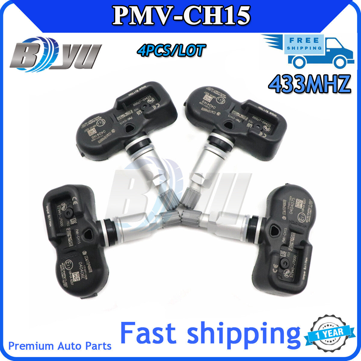 4-pack Tire Pressure Sensors PMV-CH15 52940-J7000 for KiA Forte Cerato Koup K3