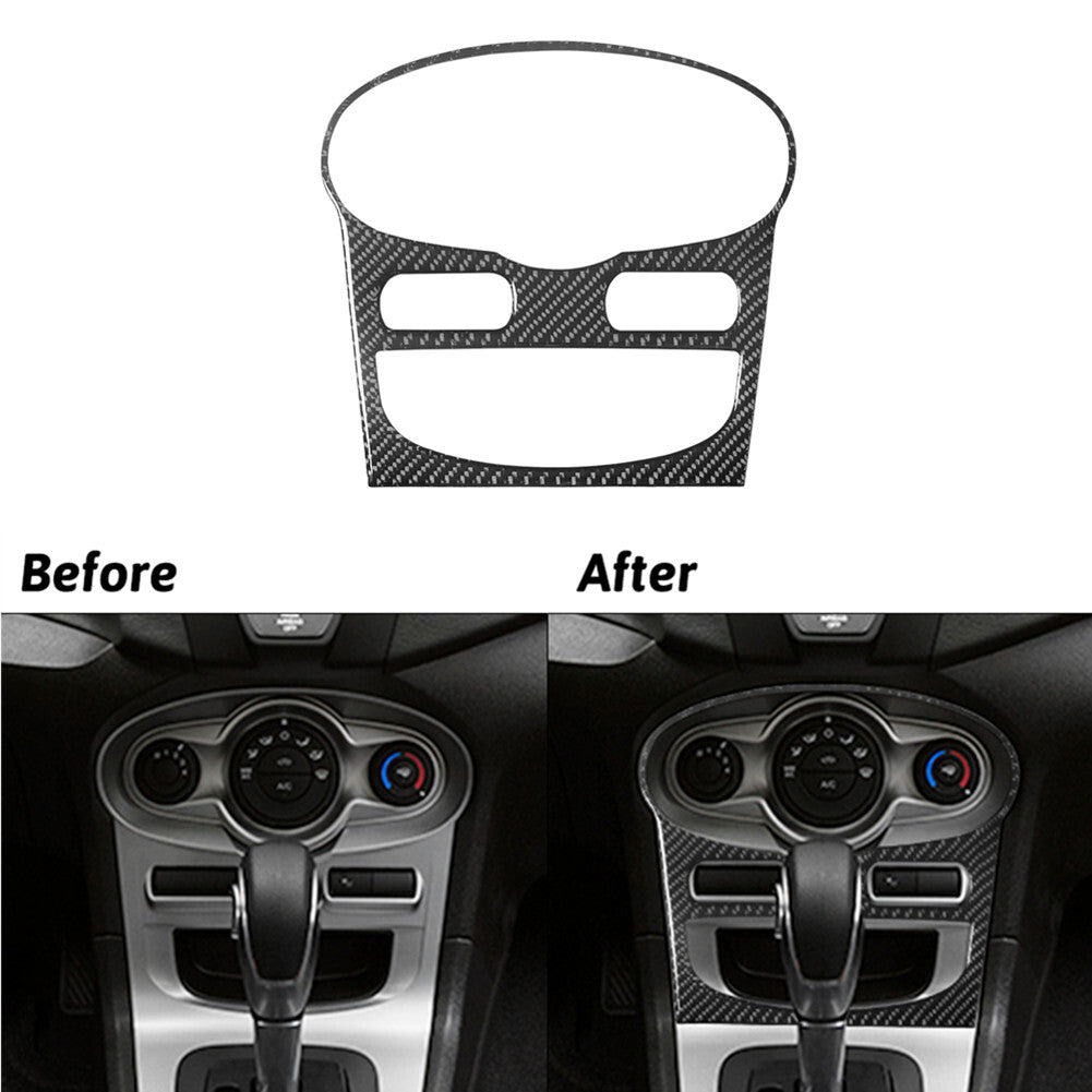 Carbon Fiber Climate Control Console Panel Cover Trim for Ford Fiesta 2011-2015