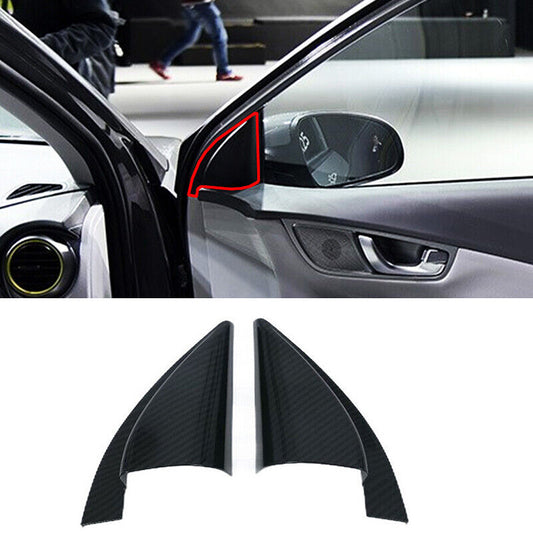 for Hyundai Kona 2018-2022 Carbon Fiber Front Triangle A-Pillar Cover Trim decor