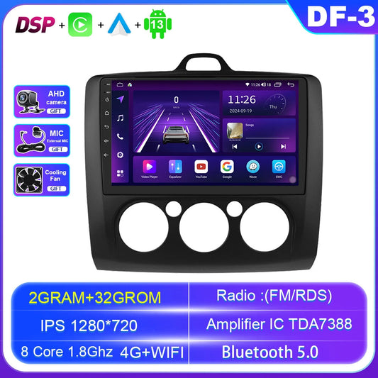 for Ford Focus 2 3 Mk2 Mk3 2004-2011 Android Car Radio CarPlay GPS Stereo Player