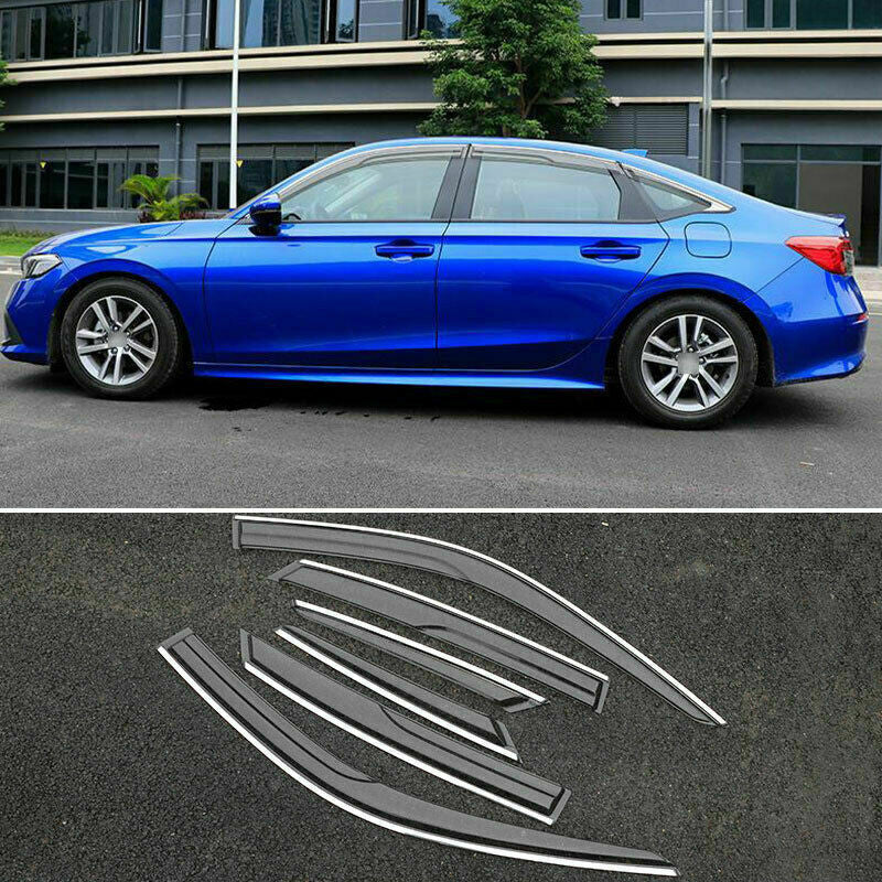 6p for Honda for Civic 2022-2023 Window Visor Sun Rain Guard Vent Deflectors Shades