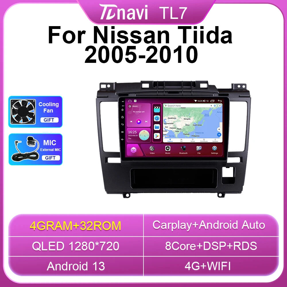 for Nissan Tiida C11 2005-2010 Android CarPlay Car Radio GPS Video Player Screen