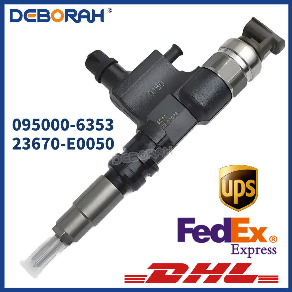 Diesel Fuel Injector 23670-E0050 095000-6353 for HINO J05E J06 Kobelco Excavator