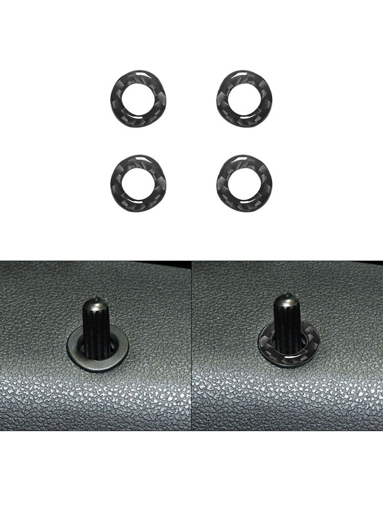 4X Carbon Fiber Door Latch Ring Trim for Mercedes R-Class 2009-2012