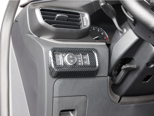 for Ford Explorer 2020-2022 Carbon Fiber ABS Headlight Switch Button Frame Trim