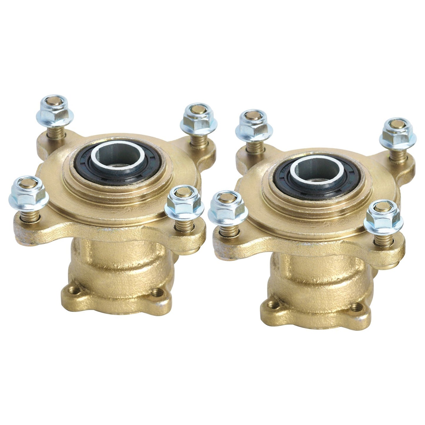 Pair 4 Stud Front Flange Wheel Hub 17mm Bearing 88mm Spacing Go Kart ATV Quad