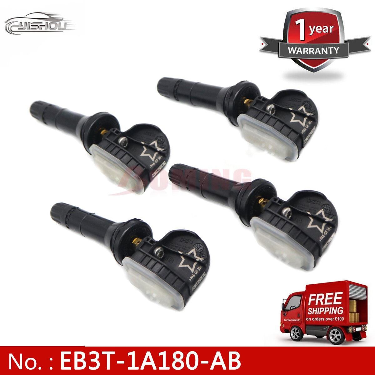 EB3T-1A180-AB 4PCS Tire Pressure Sensor 315MHz for Ford Focus 2016-2018 New TPMS