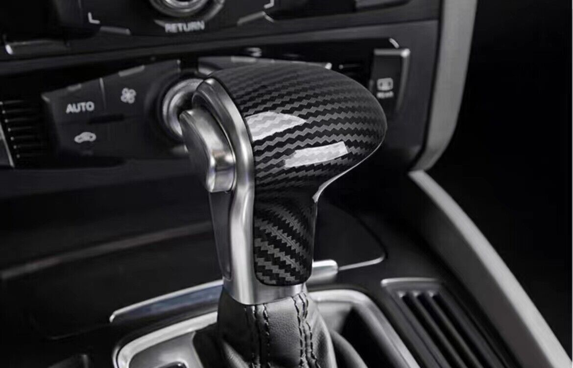 Inner Gear Shift Knob Head Cover Trim 1 Fit for Audi A6L 12-2015 Carbon Fiber