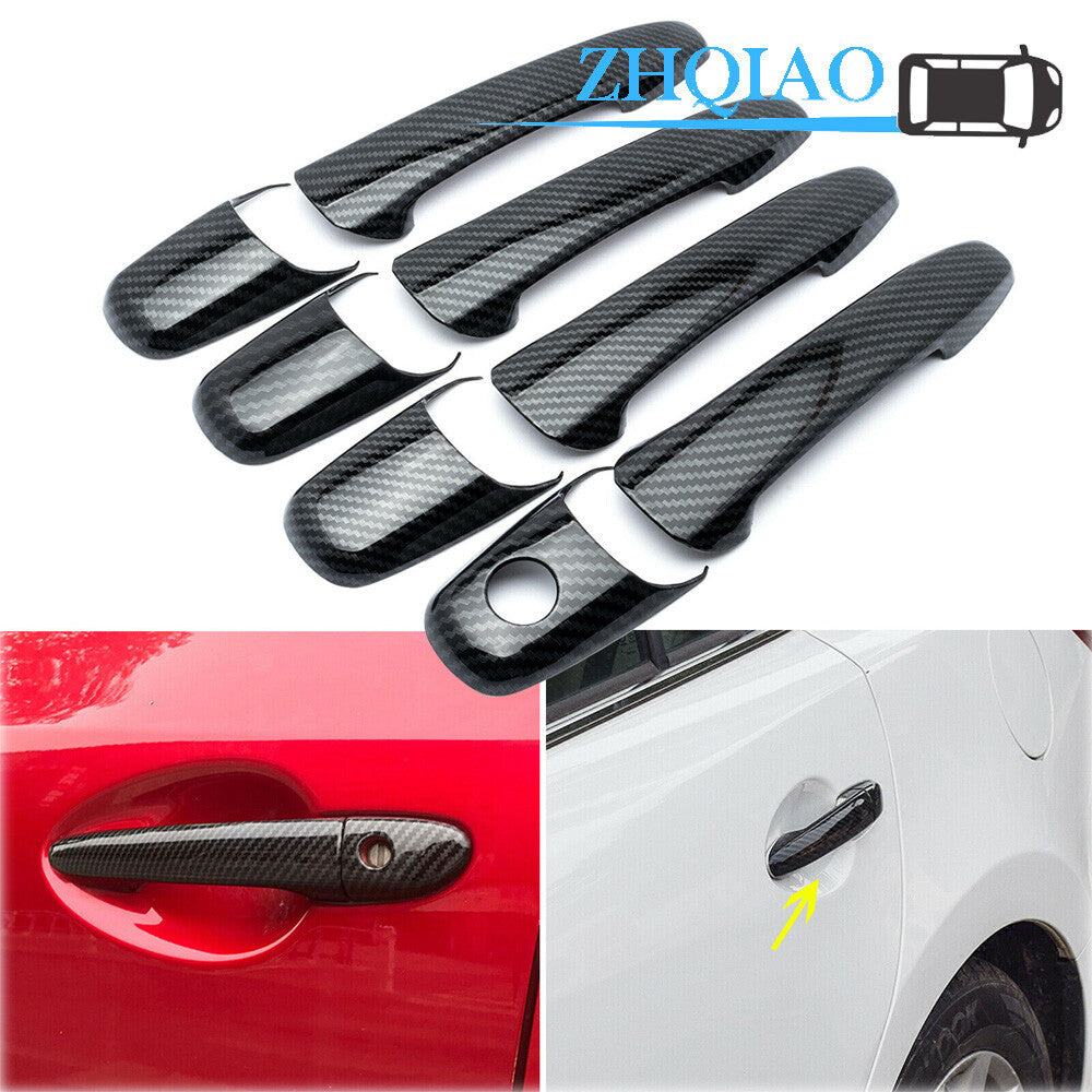 Carbon Fiber Style Door Handle Cover Trim Fit for Mercury Milan 2006-2011