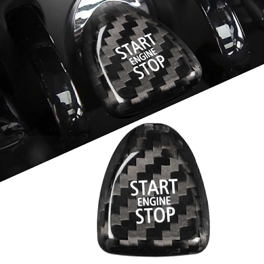 Carbon Fiber Keyless Start Button Cover for BMW for Mini Cooper F F54 F55 F56 Black