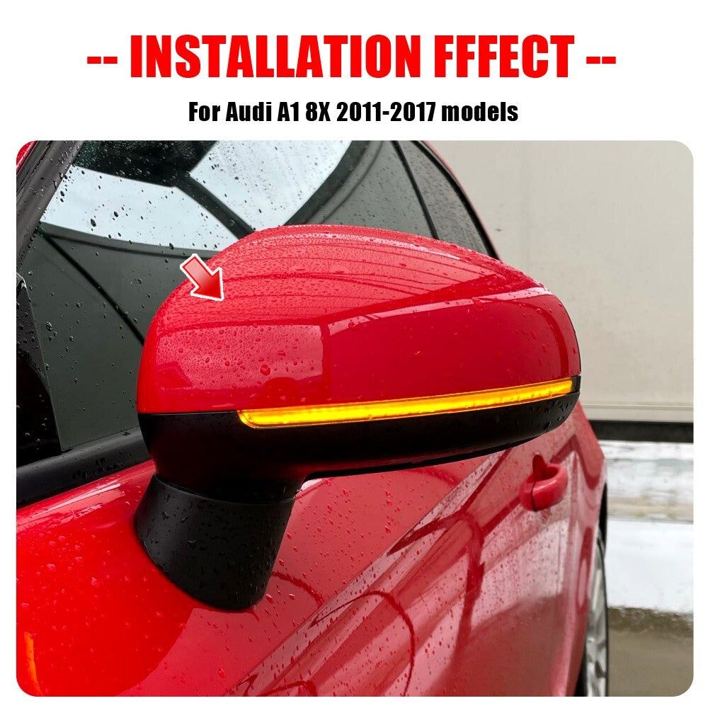 2pcs LED Dynamic Side Mirror Turn Signal Light Assembly for Audi A1 8X 2011-2018
