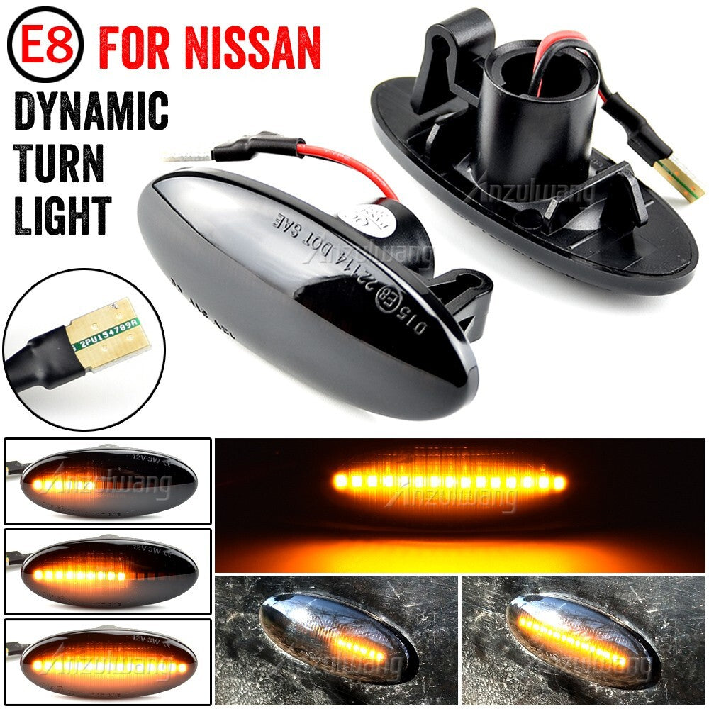 Dynamic Side Marker Turn Light for Nissan Dualis Qashqai Juke Micra March Note
