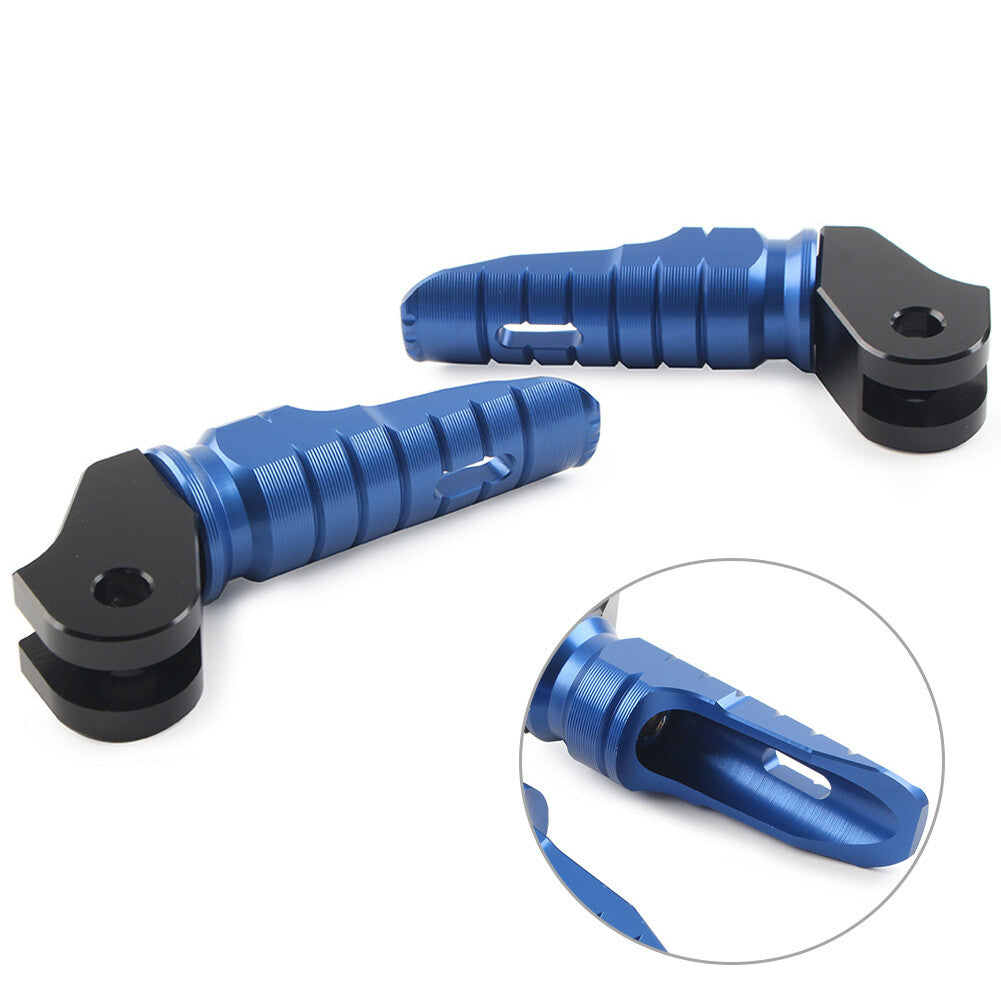 2x CNC Front Foot Pegs Footpegs Pedal Aluminum For T100 T120 2016-2022 Blue Bike