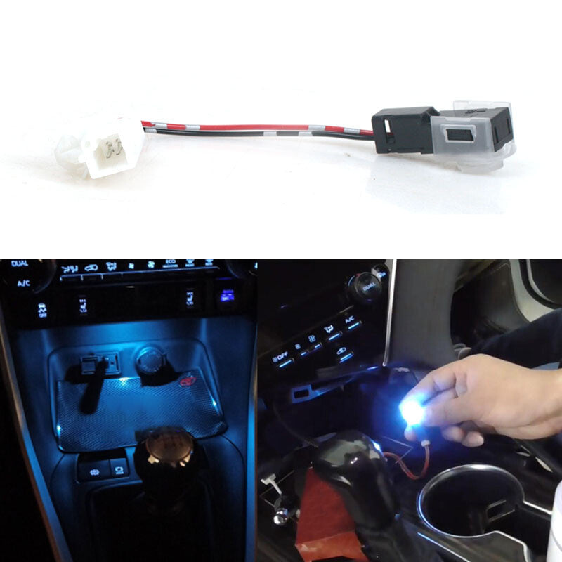 1 PC LED interior water cup storage box lights Blue for Toyota for Camry 2018-2021