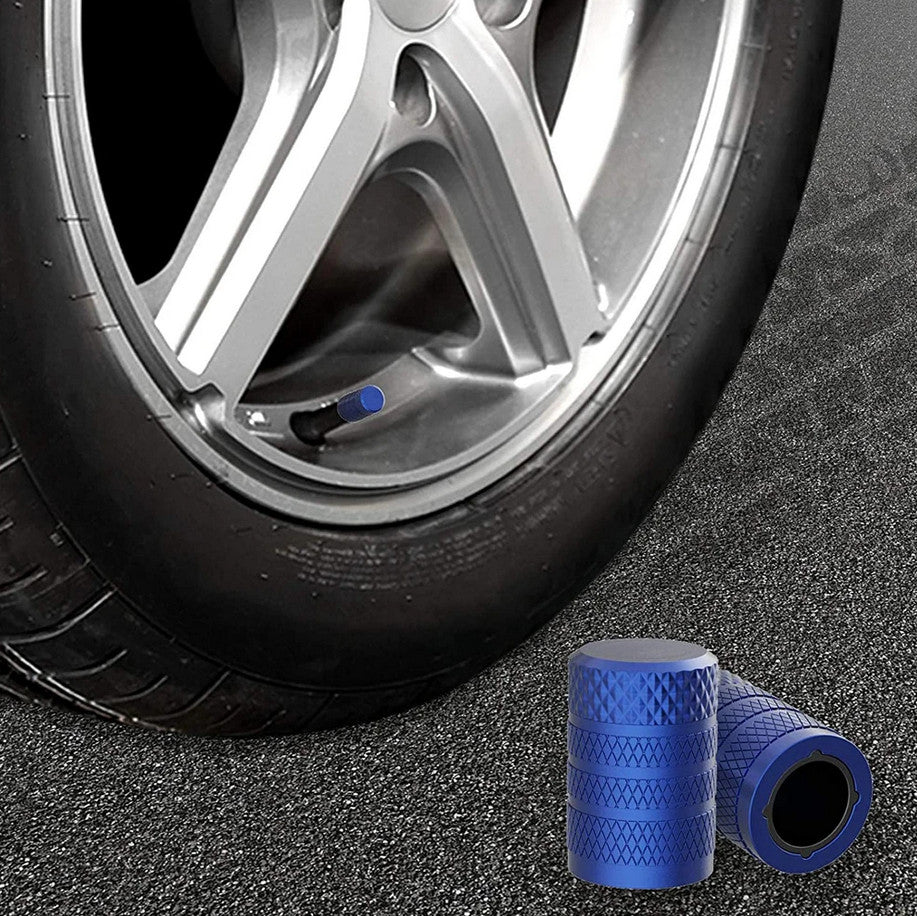 4-piece universal blue tire valve cover rod air dust cover for Mazda and for Kia