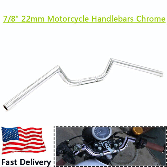 7/8 inch 22 mm Motorcycle Chrome Handlebar Rising M Mop Stick for Chopper Cafe