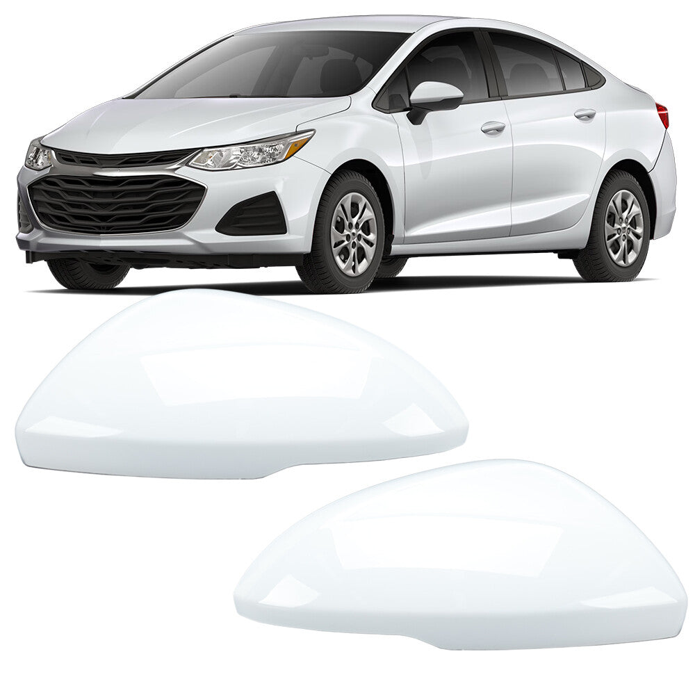 2¡Á F¨¹r for Chevrolet for Cruze 17-19 Au?enspiegel Spiegelgeh?use Abdeckung Wei? L+R