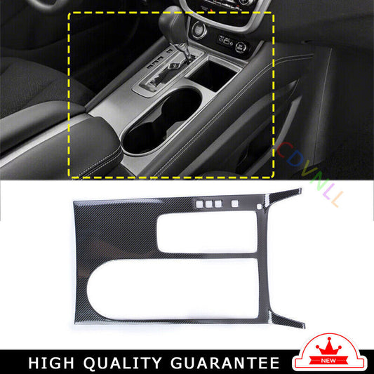 Console Gear Shift Frame Cover Trim for Nissan Murano 2015-21 Steel Carbon Fiber