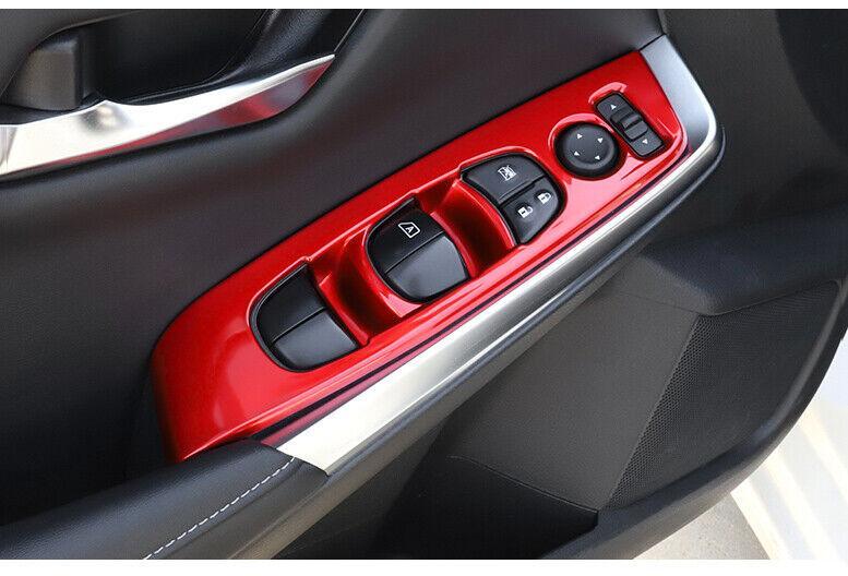 for Nissan Sentra Sylphy 2020-2022 Red Window Lift Panel Switch Cover Trim 4pcs