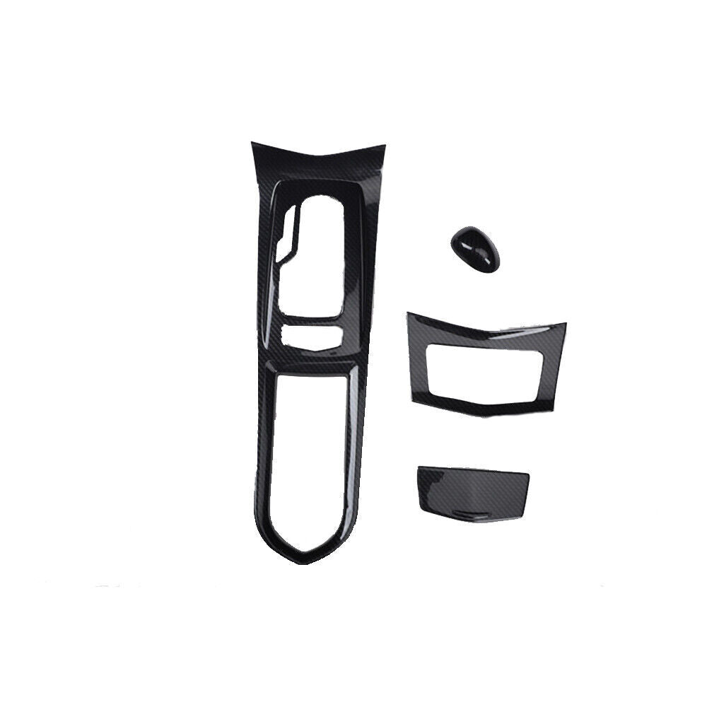 Middle Console Gear Shift Panel Trim for Cadillac ATSL 14-17 Black Carbon Fiber