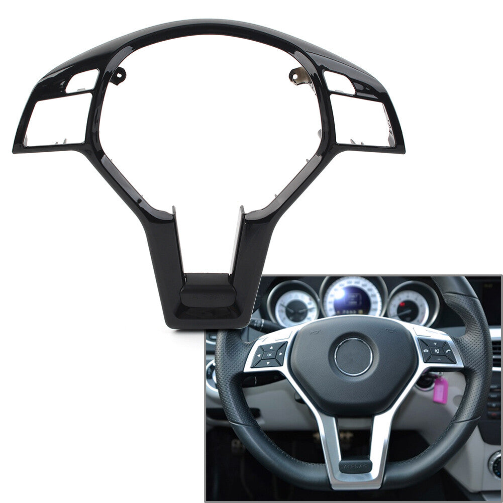 Gloss Black Steering Wheel Cover Fit for Mercedes Benz CLA/ SLK/ E/ C/GLA-CLASS C117