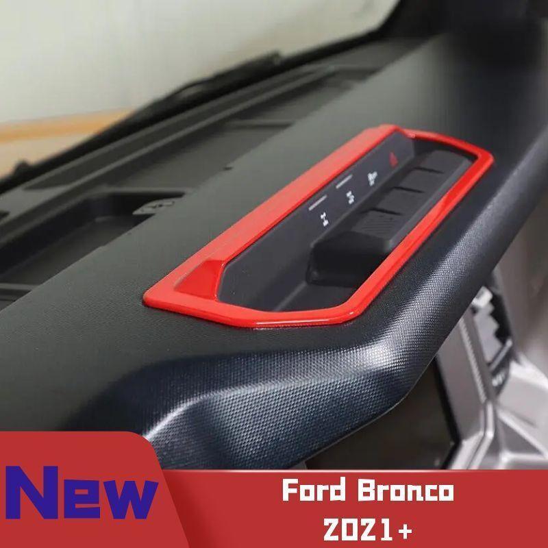 Red Console Differential Control Switch Panel Cover Trim for Ford Bronco 21-23