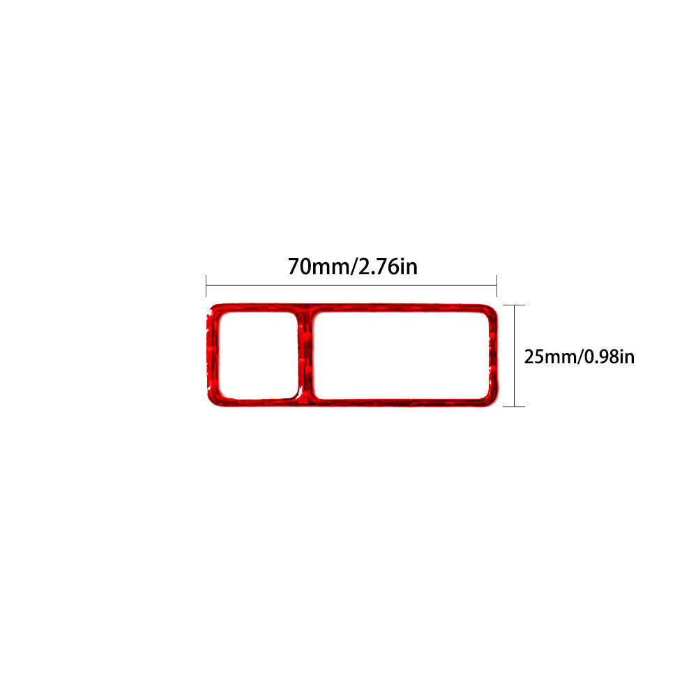Red Carbon Fiber Control Frame for Hazard Warning System Trim for BMW X5 2000-06