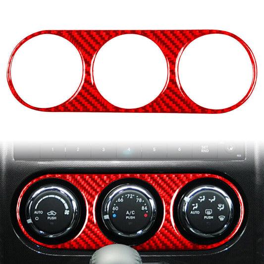 for Dodge for Challenger 08-14 Red Carbon Fiber Air Conditioning Switch Panel Cover