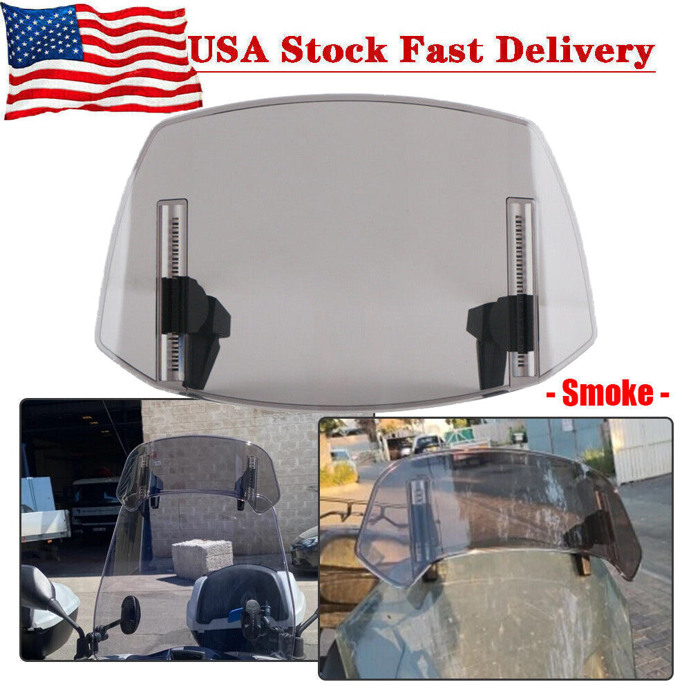 Smoked motorcycle windshield clips, windshield set, deflector, extended boiler