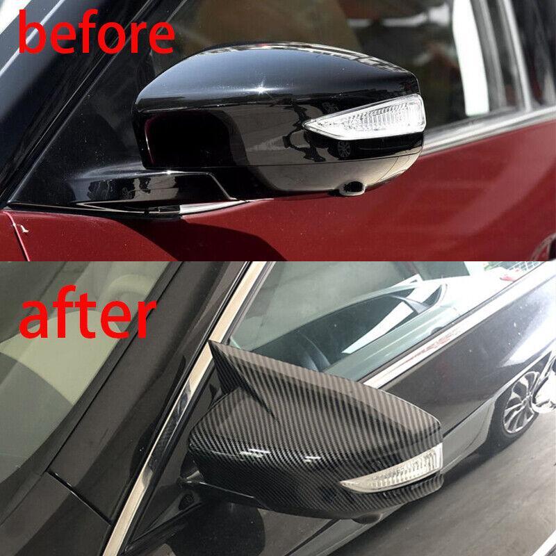 Carbon Fiber OX Horn Rear View Mirror Cover Trim 2pc for Nissan Maxima 2016-2021