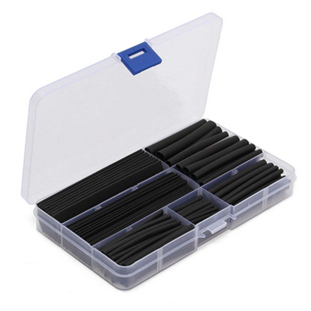 150pcs Black Heat Shrink Tubing Tube Sleeving Car Wire Wrap Heatshrink