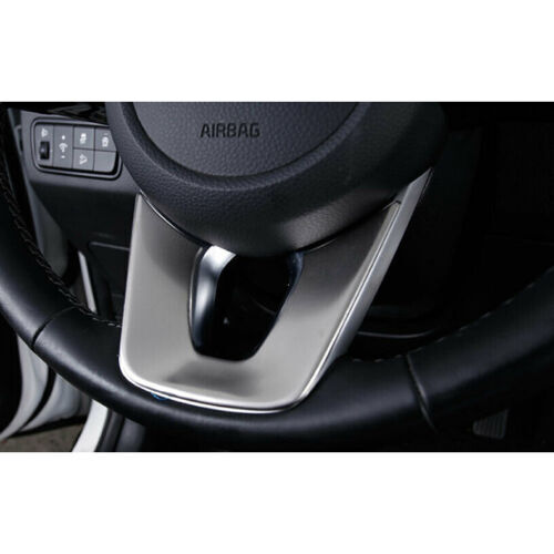for Kia Seltos 2020-2023 Matte Silver Car Inner Steering Wheel Frame Cover Trims