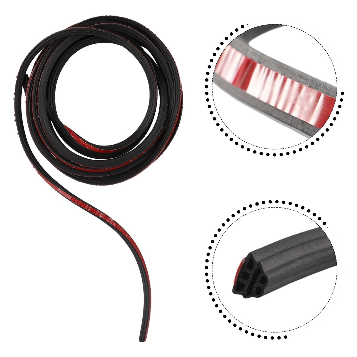 One new black rubber car door seal strip, .